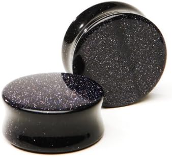 Blue Goldstone Plugs SOLD AS A PAIR 5/8 (16mm)