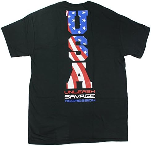 Monsta Men's USA Unleash Savage Aggression Short Sleeve T Shirt Medium 38-40" Chest Black