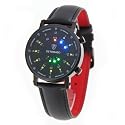 DeTomaso Trend Herren-Armbanduhr Spacy Timeline Rund Schwarz/Schwarz/Leder G-30730-BK