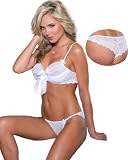 Sexy White Lace See Thru Bridal Lingerie Set