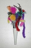 36pc Assorted Feather Wand Display With Holder