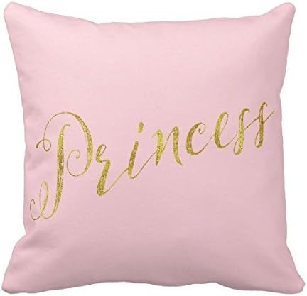 DecorModern Princess Quote Faux Gold Foil Glitter Background Pillow Case Cushion Cover