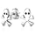 Urban Male Mens Stainless Steel Skull Stud Earrings