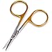 Cuticle Scissors - Stainless Steel Cuticle Remover Including Carrying Case. Nickel Plated Cuticle Scissors With Gold Handles. Heavy Duty.