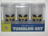 MICHIGAN WOLVERINES Team Logo Acrylic Frosted Tumbler Cups (Set of 3)