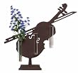 Cast Iron / Glass Violin Vase 19"H x 6"W