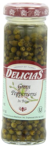 Delicias Green Peppercorns in Brine, 3.5-Ounce Bottles (Pack of 12)