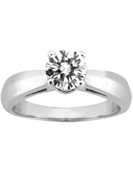 0.50 Ct Round H/I I1 Diamond 14K White Gold Ring