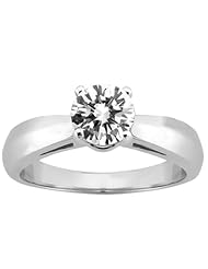 0.80 Ct Round H/I I1 Diamond 14K White Gold Ring