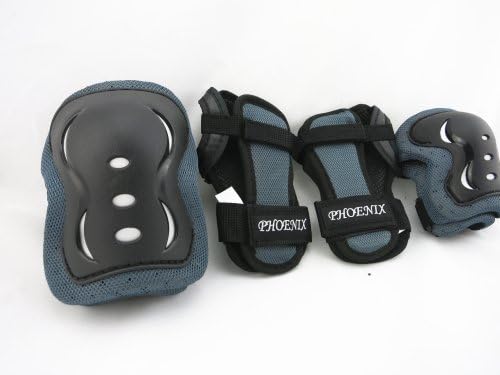 Jbm® Designed for Safety and Comfort Cycling for Child/kid Roller Skating Knee Elbow Wrist Protective Pads--black / Adjustable Size, Suitable for Skateboard, Biking, Mini Bike Riding and Other Extreme Sports