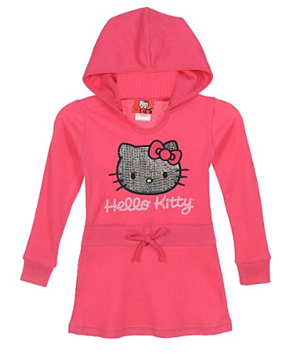 Hello Kitty Girls 2-6X Thermal Dress with Mini Sequins, Fuschia Purple, 2T