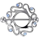Solar Blue Gem Cute Celtic Nipple Shield