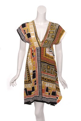 NICOLE MILLER Silk V-neck Tunic Dress