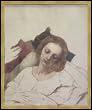 Bild mit Rahmen: Carl Joseph Begas, "Veronika Begas auf dem Totenbett", 59 x 71 - Holz Corum S: Gold