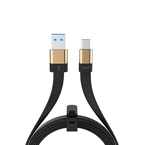 TYPE-C to USB A 3.0 Cable Adapter 3.3ft/ 1m VOJO TRIM5 [Gold], 56K Ohm Pull-up Resistor, Tangle-Free Cord with 5Gbps Fast Data & Charge for Nexus 6P 5X, LG G5 HTC M9 10 Nokia N1 Pixel C, new MacBook