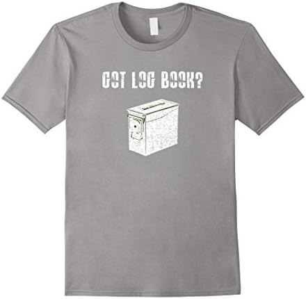 Men's Got Log Book T-shirt Geocaching GPS Container Tee Gift Idea Medium Slate