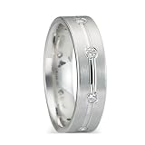 6.0 Millimeters 14 Karat White Gold Diamond Wedding Ring with 8 diamonds of 0.04Ct each, Comfort Fit Style LV10-2632W6 by Wedding Rings by Oromi