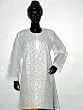 Designer Ivory Cotton Coverup Tunic Chikan Embroidery Summer Kurta Tunic Top Yoga Size Xl