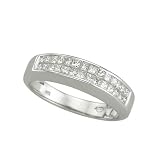14K White Gold 1/2 ct. Two Row Princess Cut Diamond Wedding Band