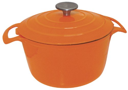 Le Cuistot Vieille France Enameled Cast-Iron 3.5 Quart Round Dutch Oven - Bright Orange