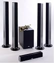 Crystal Acoustics SmArt 4 & THX&reg; Select Certified 10" Table Subwoofer with glass on top - Home Theater Speaker System with slim speakers - Silver Veneer High Gloss Interchangable detachable side panels SPECIAL PRICE: $1199.00