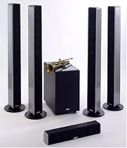 Crystal Acoustics SmArt 4 & THX&reg; Select Certified 10" Table Subwoofer with glass on top - Home Theater Speaker System with slim speakers - Silver Veneer High Gloss Interchangable detachable side panels SPECIAL PRICE: $1199.00