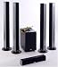 Crystal Acoustics SmArt 4 & THX  Select Certified 10 Table Subwoofer with glass on top - Home Theater Speaker System with slim speakers - Silver Veneer High Gloss Interchangable detachable side panels SPECIAL PRICE: $1199.00