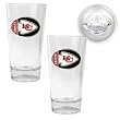 NFL Kansas City Chiefs Two Piece Pint Ale Glass Set with Football Bottom - Oval Logo