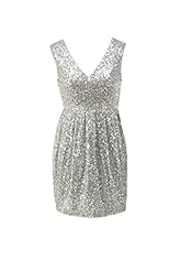 Plus Size V-neck Pleated Sequined Satin Short Evening Dress/Bridesmaid Dress/Prom Dress/Wedding Party Dress 