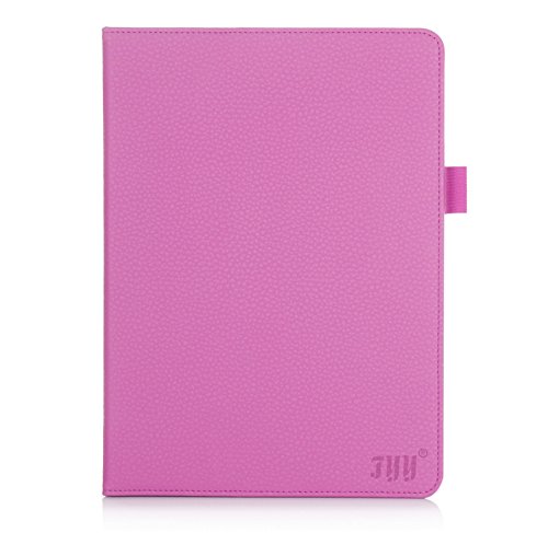 [Luxurious Protection] iPad Air Case, FYY Premium Leather Case Smart Auto Wake/Sleep Cover with Velcro Hand Strap, Card Slots, Pocket for iPad Air Pink