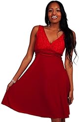 Petite A-line V-neck Floral Print Polyester/Spandex Empire   Waistline Knee Length Sleeveless Ruched Lace Bridesmaid Dress/Pageant Dress/Prom Dress/Party Dress 