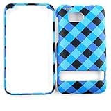 HTC Incredible HD Blue / Black Plaid HARD PROTECTOR COVER CASE / SNAP ON PE ....