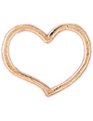 Dazzlers Solid 14k Gold Floating Heart Charm Pendant Available in three colors from jewelsberry (weights: 0.6 grams only)