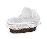 Badger Basket Moses Basket with Hood and Bedding, Cherry Wicker