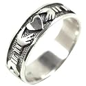 Irish Friendship / Love Claddagh Band - Sterling Silver Ring