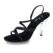 4 Inch Hot Prom Shoes Stiletto Heel Sling Back Sandal Shoes Black Satin 4 Inch Hot Prom Shoes Stiletto Heel Sling Back Sandal Shoes Black Satin