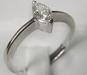 H/I1 0.50CT MARQUISE SOLITAIRE DIAMOND ENGAGEMENT RING, 18K WHITE GOLD
