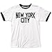 New York Men's Ringer Tee (White-Regular, Medium)