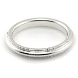 10K White Gold Men's & Women's Wedding Bands 3mm Milgrain comfort-fit 10K White Gold Men's & Women's Wedding Bands 3mm Milgrain comfort-fit
