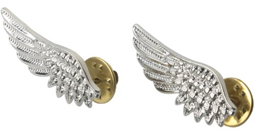niceeshop(TM) Vintage Retro Angel Wings Metallic Shirt Engraved Collar Tips Necklace