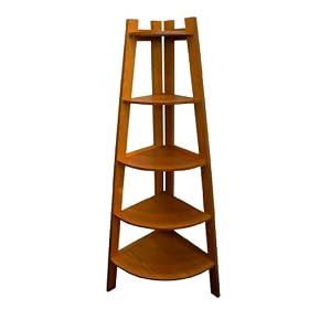 Poundex Corner Shelf, Oak