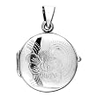 14Kt. White Gold. 22 mm X 24 mm Designer Style Round Photo Locket Charm Pendant
