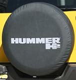 Boomerang Soft Tire Cover w/ Reflective Logo - Black Denim, for the 2005 Hummer H2