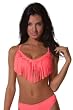Vibrant Coral Collection: Sexy Fringe Swimsuit Top (Top Only)