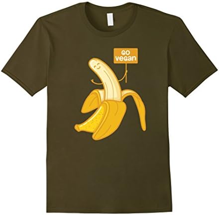 Men's Vegan Banana Natural Organic Eco Healthy Raw T-Shirt Medium Olive