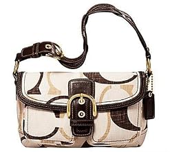 Coach Signature Tonal Field Pocket Shoulder Bag 12194 Brown
