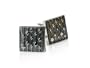 Artsy Gray Enamel Square Silver Cufflinks with Gift Box