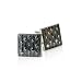 Artsy Gray Enamel Square Silver Cufflinks with Gift Box