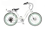 PEDEGO Electric Bicycle Step-Through Beach Cruiser White/Mint Green