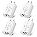 Wall Charger, 4 Pack 2.1A/5V Universal Travel Home USB Power Adapter Plug Dual Port Wall Charger for Iphone 6/6S Plus SE 5S, Ipad, Samsung Galaxy S7 S6 Edge Note 4/5 LG HTC BLU ZTE Nexus Android Phone